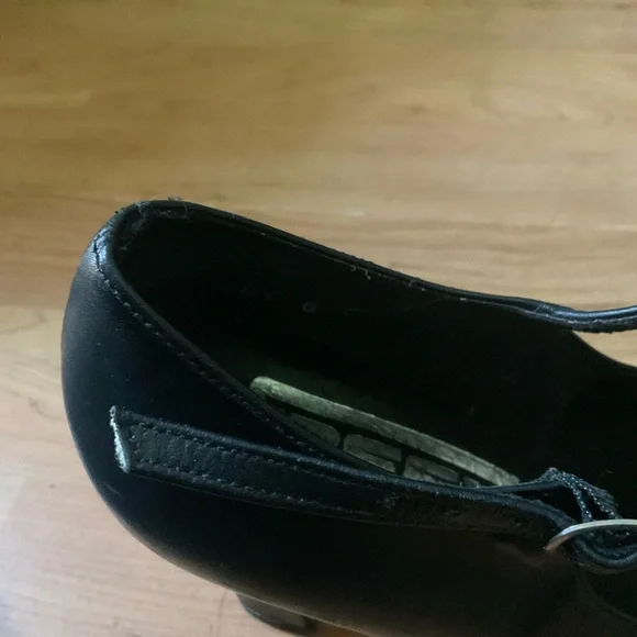 “FREED OF LONDON” Professional Dance/ Ballroom Black Strap Heeled Shoes - Picture 6 of 9